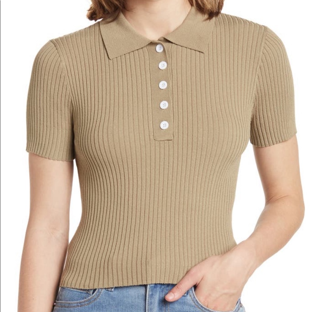 Ribbed polo shirt